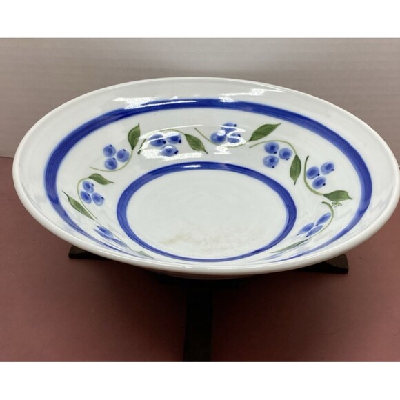 Vintage Sheepscot River Pottery Maine Made Blueberry Serving Bowl Farmhouse READ - Picture 3 of 12